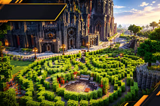 build minecraft map village landscape and environment maps