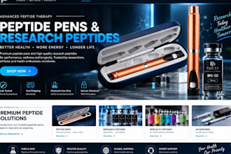build peptide pen website peptide ecommerce website pharmaceutical website