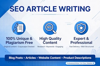 write SEO optimized article and high quality blog post