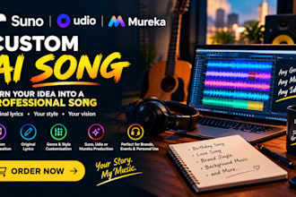 create a custom ai song using suno, udio or mureka