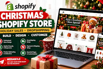 build christmas shopify store, holiday dropshipping store and product store