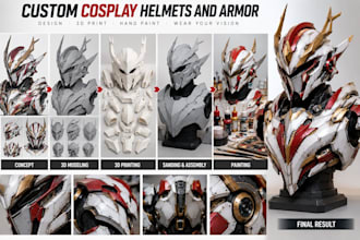 create 3d print and paint custom cosplay helmets and armor for 3d printing
