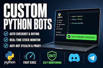build a custom auto purchase bot, auto checkout bot, and shopping bot