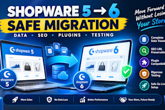 shopware 5 to 6 migration with SEO data plugins testing safe go live setup guide