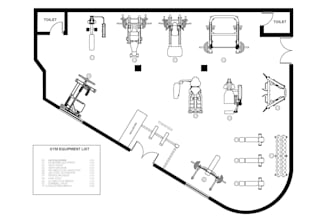 design gym 2d floor plan and fitness center equipment layout