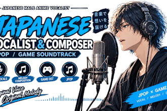 be your male japanese anime vocalist and compose melody for jpop game soundtrack