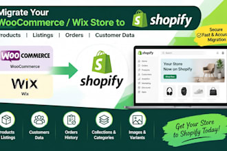 migrate woocommerce wix store to shopify products listings orders customer data