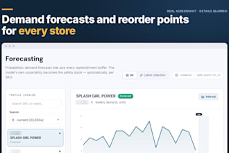 build demand forecasting and reorder points for your skus and stores