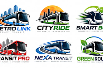 design a professional, public transport, transportation, transit, smart bus logo