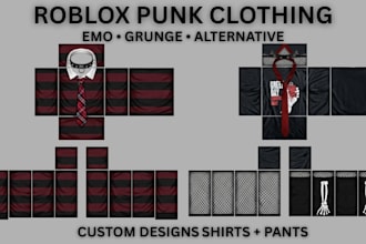 design custom roblox goth, emo, punk clothing and outfits