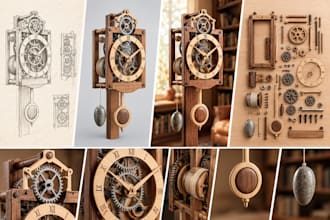 design wall clocks, led clocks, desk clocks and custom timepieces in 3d cad