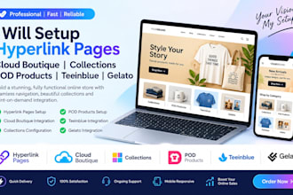 setup hyperlink pages cloud boutique collections pod products teeinblue gelato
