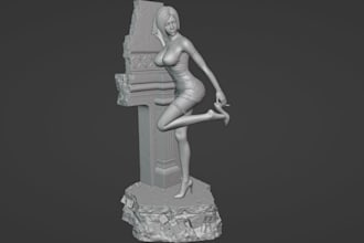 convert 2d photo to 3d nsfw character, erotic toy figure, miniature,stl printing