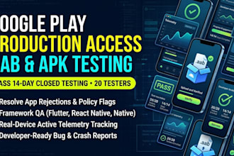 do android app bundle aab testing for google play console production access