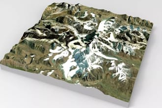 build printable 3d terrain model from google map, watertight stl modular terrain
