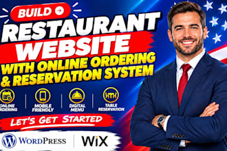design a restaurant website with online ordering ordering, reservation system