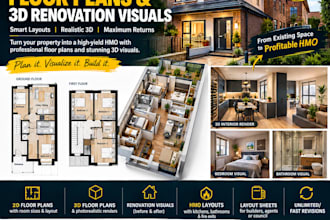 design hmo conversion floor plans and 3d renovation visuals