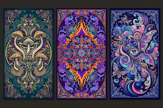 create professional psychedelic poster designs