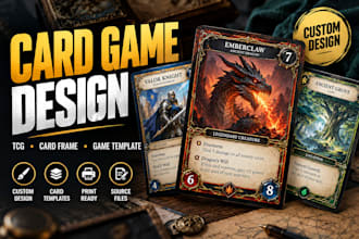 design card game template, tcg card frame and trading card game