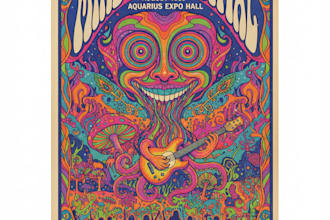 design retro psychedelic poster art