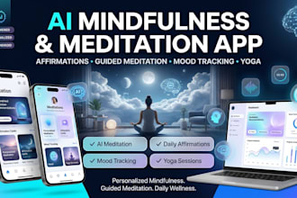 develop ai mindfulness affirmation guided meditation tracker yoga relaxation app