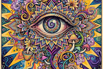 make trippy psychedelic poster designs