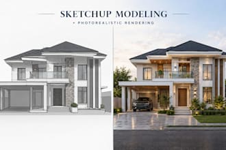 create sketchup 3d models and renders