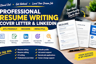 write a professional resume, cv, cover letter, linkedin