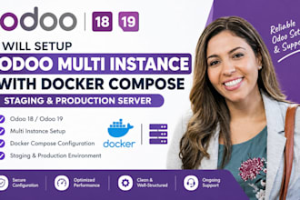 setup odoo 18 odoo 19 multi instance docker compose staging  production server