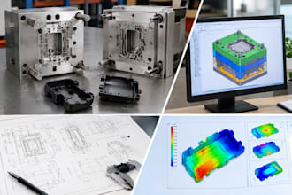 create custom injection molds designs, dfm and mold flow analysis