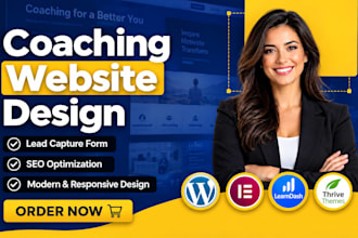 build coaching website for coaches speakers and trainers with lead capture seo