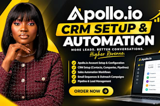 setup apollo io crm, clay com, hubspot crm and sales pipeline automation