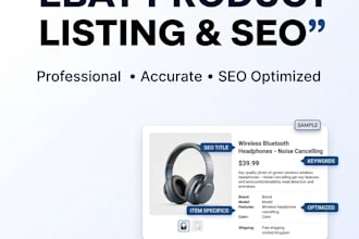 do ebay product listing, ebay SEO and listing optimization