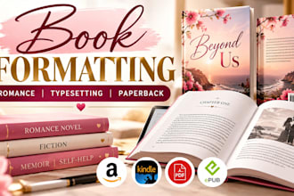 do book formatter, romance book formatting, book tysetter, paperback formatting