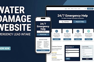 build a water damage restoration mitigation website with emergency lead intake