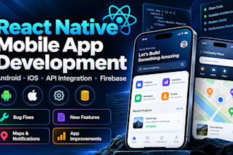 develop and fix react native mobile applications