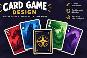 do custom card game illustration, couple card game, party card game,