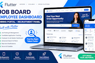 create job board employee dashboard hiring portal recruitment panel flutter