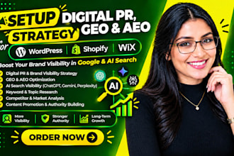 do digital PR for GEO aeo ai search visibility on wordpress shopify wix websites