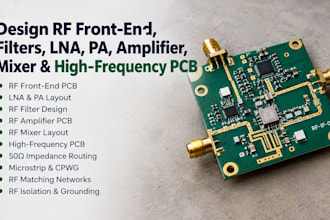 design rf front end, filters, lna, pa, amplifier, mixer and high frequency pcb