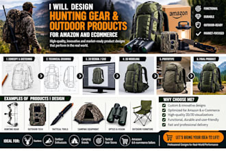 design hunting gear, outdoor products for amazon and ecommerce product designs