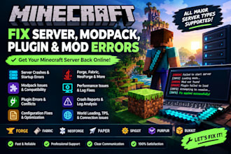 fix minecraft server, modpack, plugin and mod errors
