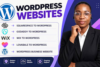 migrate squarespace to wordpress, godaddy to wordpress, wix to wordpress