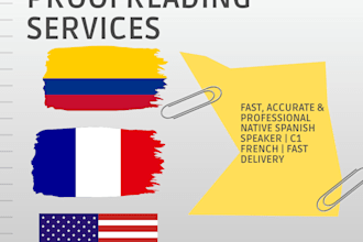 translate, proofread or correct texts in spanish, french
