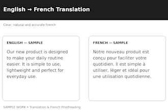 translate and proofread your text into french