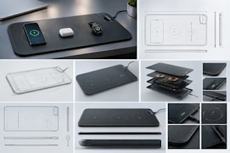 design wireless charging desk mats, smart desk accessories and tech products