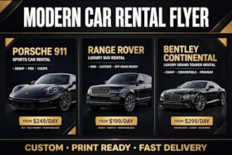 design modern car rental flyer and business poster