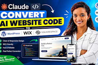 convert claude ai website code to wordpress wix or squarespace