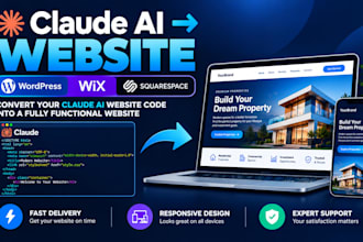 convert claude ai website code to wordpress wix or squarespace