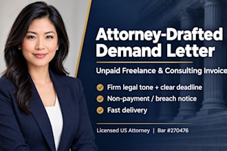 draft a powerful US freelance payment demand letter as US attorney legal letter